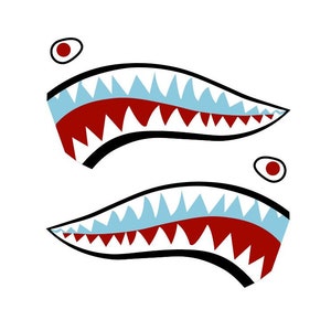Flying Tigers Shark Mouth Decal P-40 Warhawk Warbird Nose Art Multiple ...