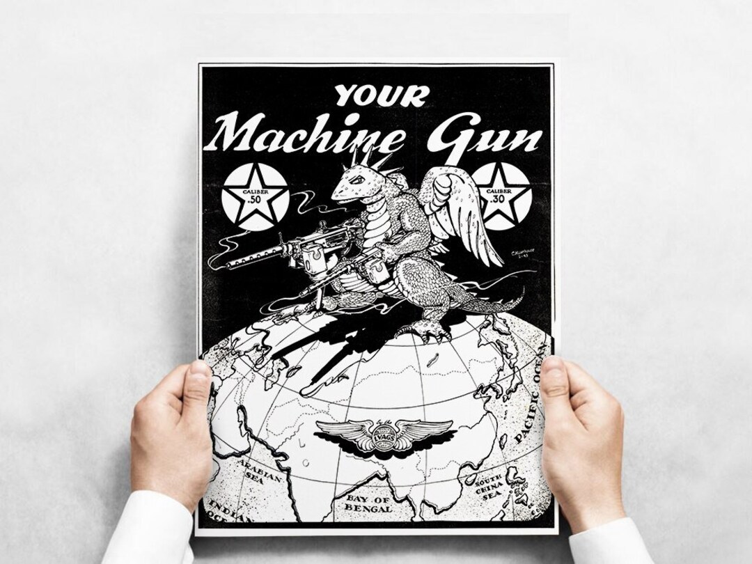 Machine Gunner Poster Vintage USAF Military Poster
