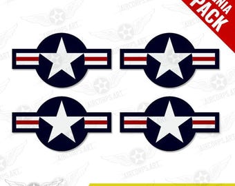 RAF Royal Air Force Roundel Stickers – Type A2 Aircraft, 50mm, Vinyl, Glossy, 4-Pack