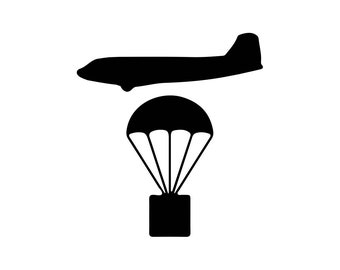 Airborne Paratroop Drop Mission Marking - WWII Victory Mission Parachute Decal Sticker Marking