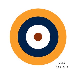 Royal Air Force RAF Insignien | Typ A.1 Roundel | RAF British Air Force Flugzeug Abzeichen Warbird Decal oder Lack Maske