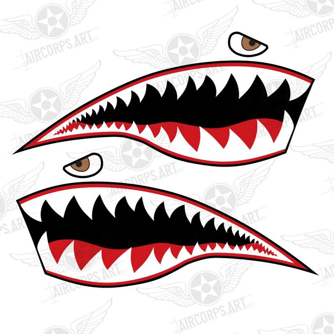フライングタイガース シャークマウス デカール - P-40 ウォーホーク
