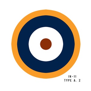Royal Air Force RAF Insignien | Typ A.2 Roundel | RAF British Air Force Flugzeug Abzeichen Warbird Decal oder Lack Maske