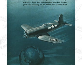 Poster « Avion F4U Corsair », par Aerolovers