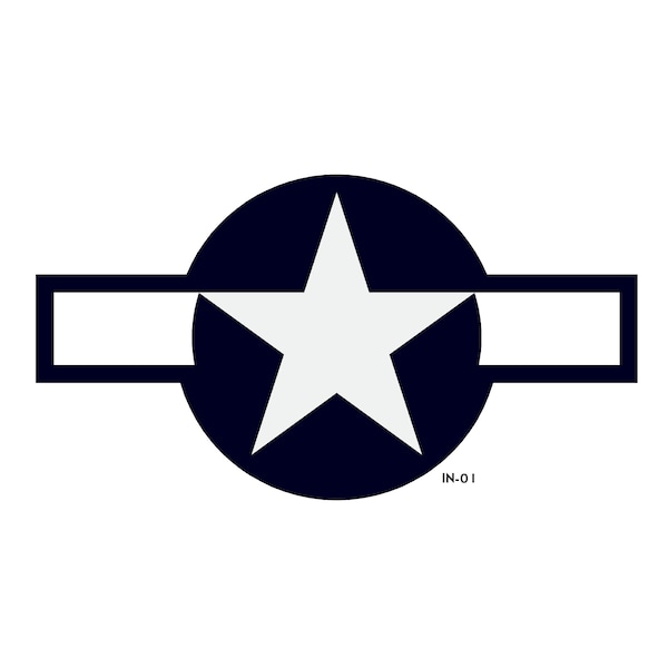 Air Force Decal - Insignia USAF Star and Bars Sticker or Paint Mask - U.S. Army Air Force National Insignia Roundel - AN-I-9b