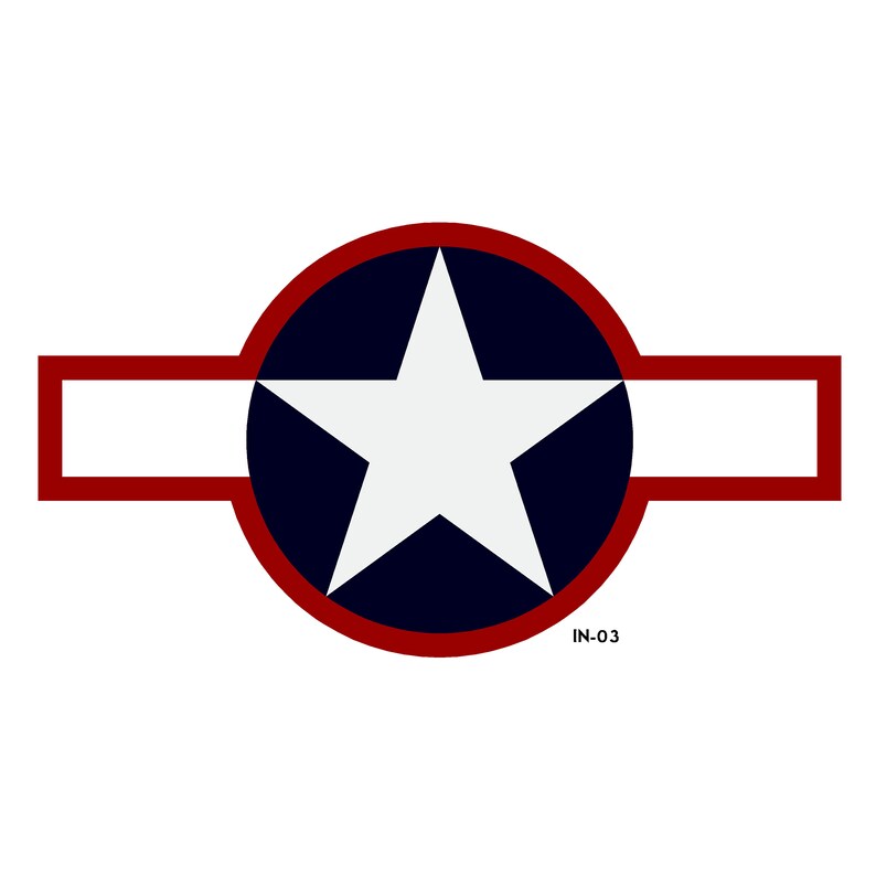 Army Air Force National Insignia Roundel Insignia Star and Bars Decal or Paint Mask U.S Air Force Decal WWII Airplane