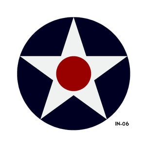 Decalque da Força Aérea - Estrela da Insígnia da Força Aérea em Círculo com Almôndega de Ponto Vermelho - Adesivo Roundel da Insígnia Nacional da Força Aérea do Exército dos EUA