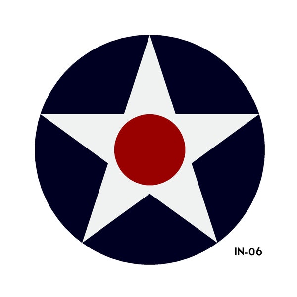 Air Force Decal - Air Force Insignia Star in Circle with Red Dot Meatball - US Army Air Force National Insignia Roundel Sticker