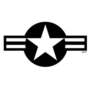 Air Force Decal - Insignia Star and Bars Roundel - U.S. National Insignia Roundel USAF WWII Sticker Paint Mask Stencil