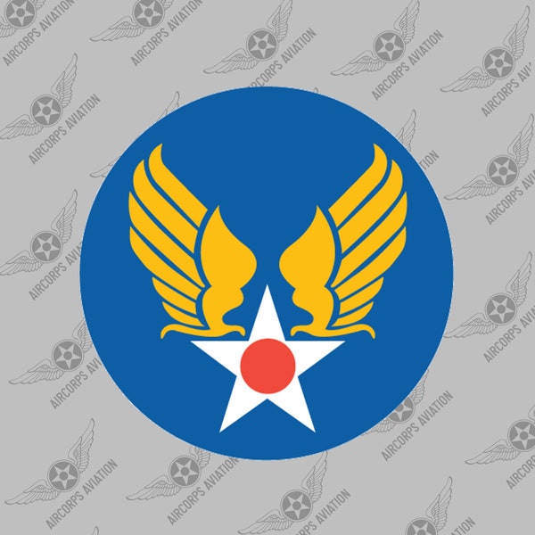 USAAF Sticker - United State Army Air Forces USAF Historic WWII Air Force Military Insignia Emblem Logo Vinyl Window Sticker Decal