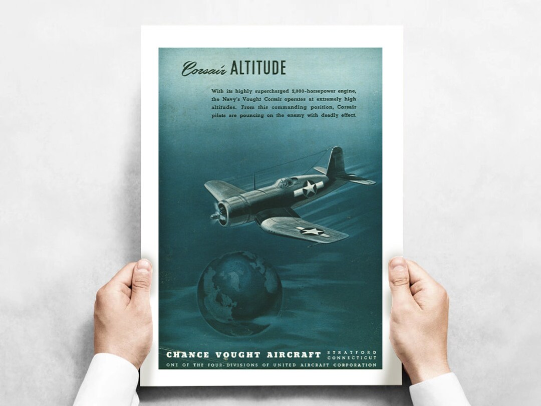 Poster Rétro F4U Corsair – Reproduction – Thème Bière – Fabriqué En France