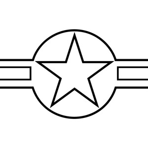 Decal o Air Force National Star and Bars Military Aircraft Roundel Modern U.S