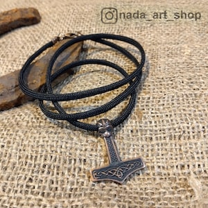 Viking Mjolnir pendant, Thor hammer, Viking Mjölnir Necklace, Elder Futhark Runes, Viking Amulet patined, Perfect Gift