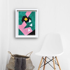 Original Painting on Paper, Colorful Abstract Geometric, Modern Home Decor, Outer Limits 5 by Pat Broughton Art image 6