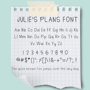 Julie's Plans フォント - 即時ダウンロード | 手書きフォント