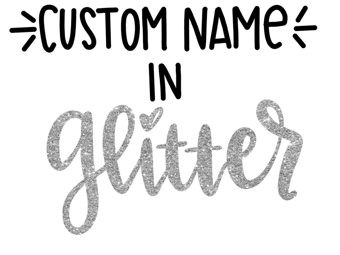 Silver Glitter CUSTOM DIGITAL Hand Lettered Name Etsy