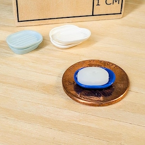 Handmade 1:12 Scale Miniature Soap Dish - Dollhouse Bathroom Accessory
