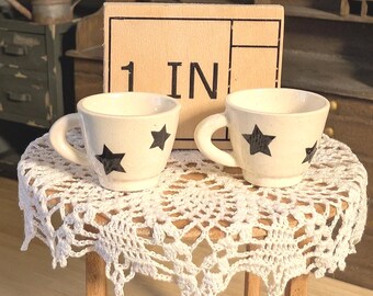 One of a Kind | Bubble Glaze | Miniature Ceramic Mug | Hand-Made | Stars