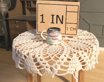 Miniature Ceramic Mug | Hand-Made for 1:12 Dollhouse | Chunky Vintage Style