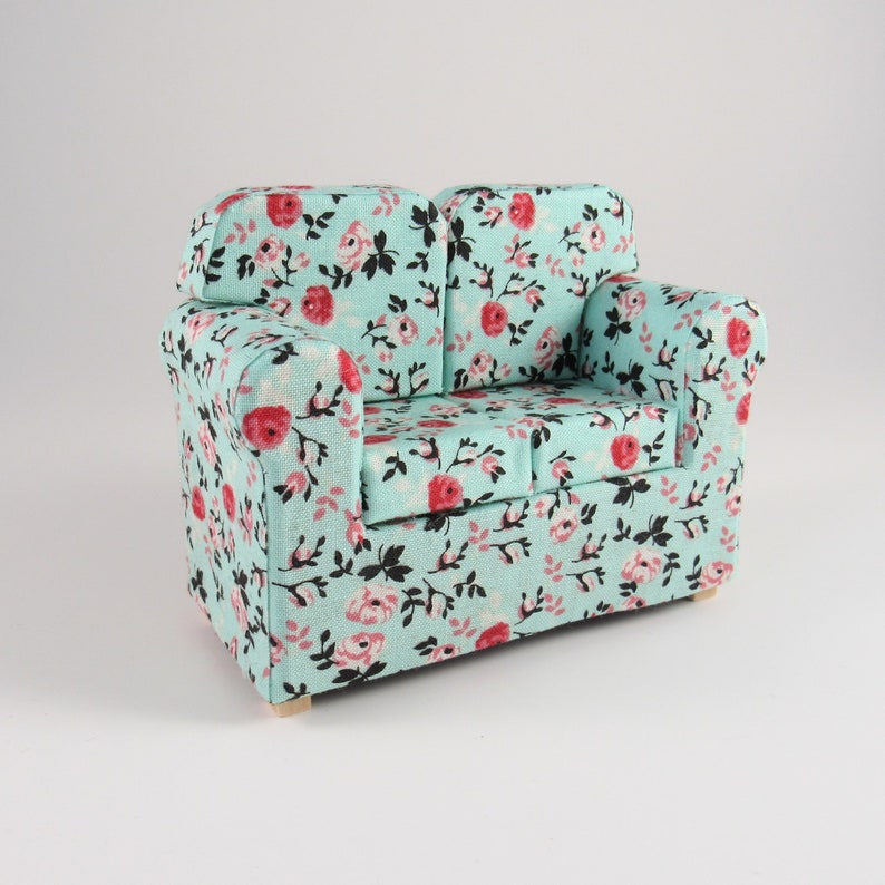 Free Shipping 1 12 Tiny Dollhouse Couch Miniature Mint Etsy