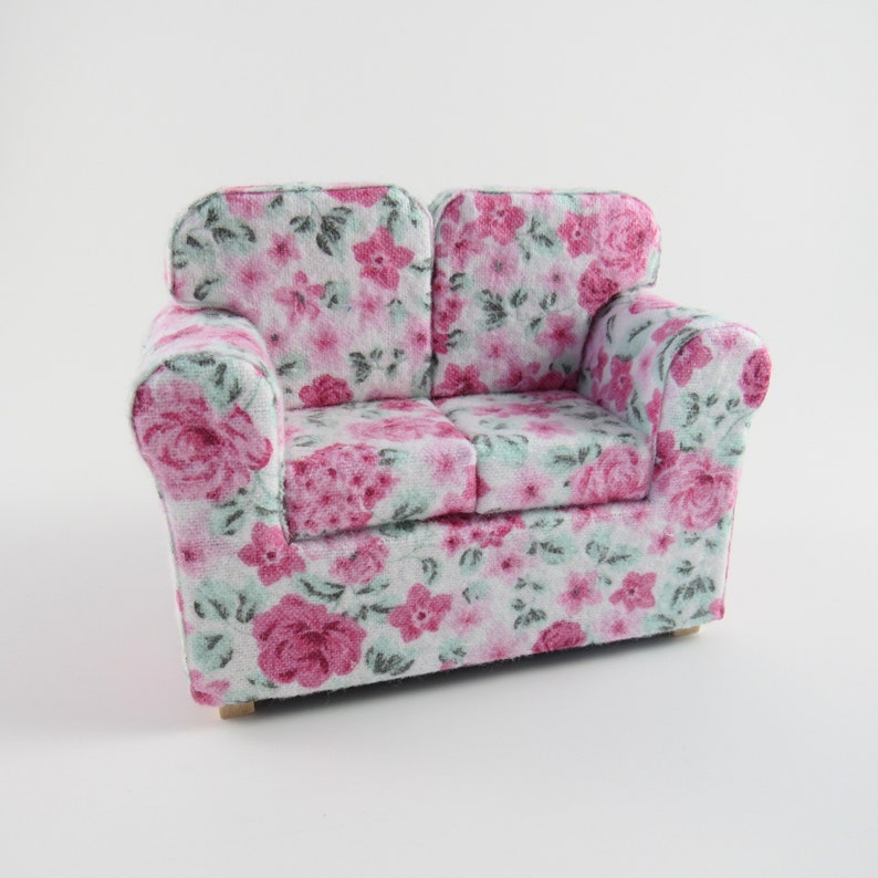 Free Shipping 1 12 Tiny Rose Dollhouse Couch Miniature Etsy