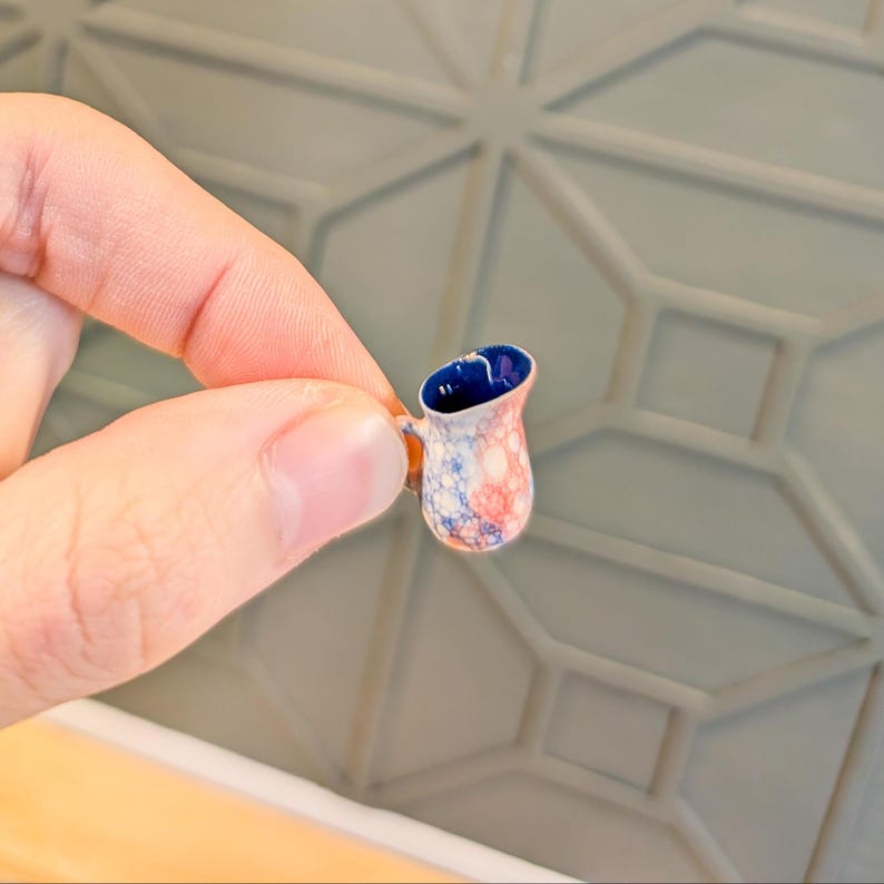 Pattern For Miniature Pitcher Miniature Ceramic Pitcher | Hand-made for 1:12 Dollhouse | Red & Blue ...