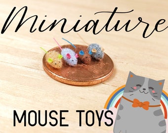 1:12 | Miniature Cat Toy | Mouse Toy | Cat Play Accessory for Dollhouse