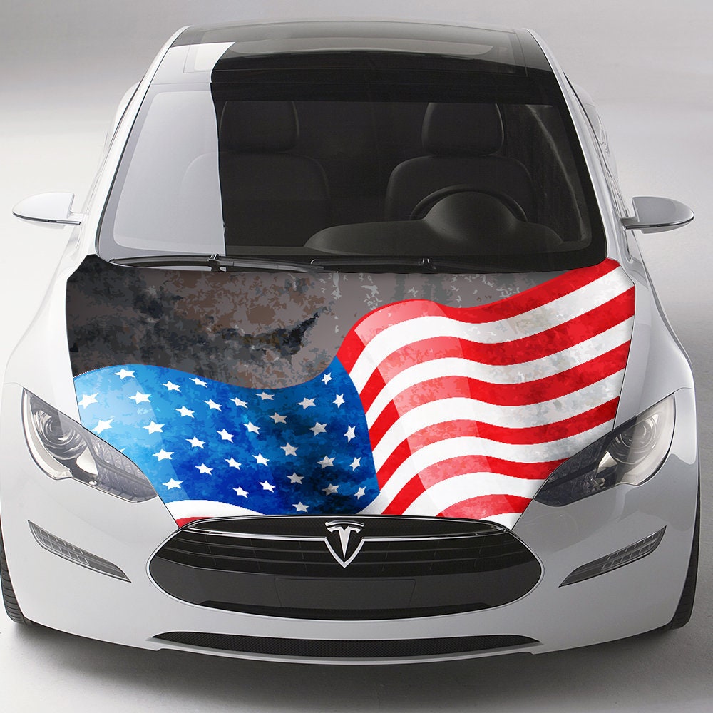 American Flag Decal Car Hood Decal Car Sticker Bumper Etsy