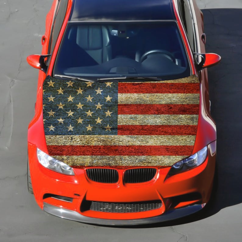 Car Sticker America Flag Decal America Sticker Car Accessories Hood Wrap Decal Car Accessory Car Bumper Sticker LK8 Car Hood Decal