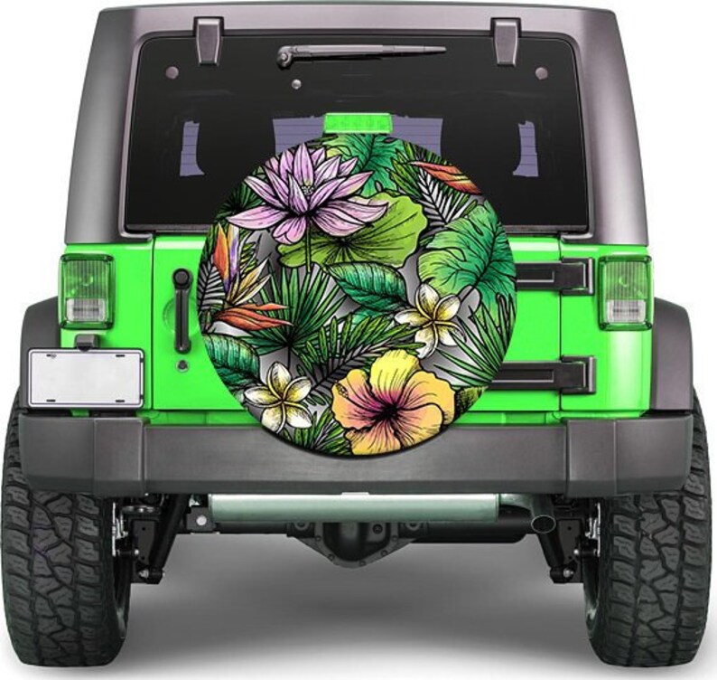 Car Spare Tire Cover Sticker Car Graphics Sticker R86 Floral Car Decals