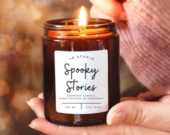 Halloween candle, spooky stories, Autumn bookish candle, book inspired candle, literary, cosy, fall Halloween candle