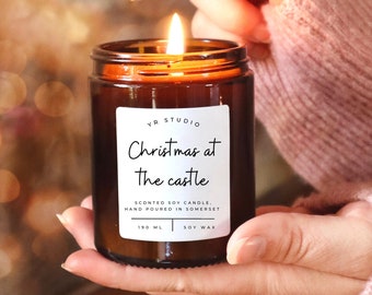 Christmas at the Castle candle, Bookish Literary Fandom Candle, Book lover Gifts for readers, Christmas candle, fantasy, fiction gift