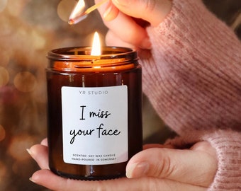 I miss your face candle, I miss you gift, friendship gift, friendship candle, best friend gift, self isolation gift, letterbox gift