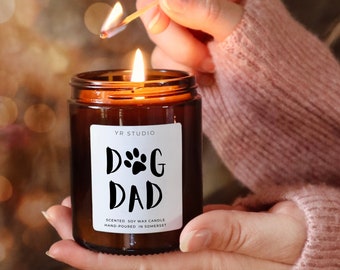 Dad Dog Gift, Dog lover gift, Man and Dog candle, Dog Mom and Dad Gift, Dog candle, Pet Gift, Dog Dad Candle, Dog gift, Custom Dog Candle