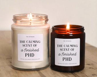 Doctorat terminé, bougie cadeau amusante, cadeau de remise des diplômes pour fille, fils, ami, collègue, diplômé universitaire, cadeau bougie de diplôme de maîtrise