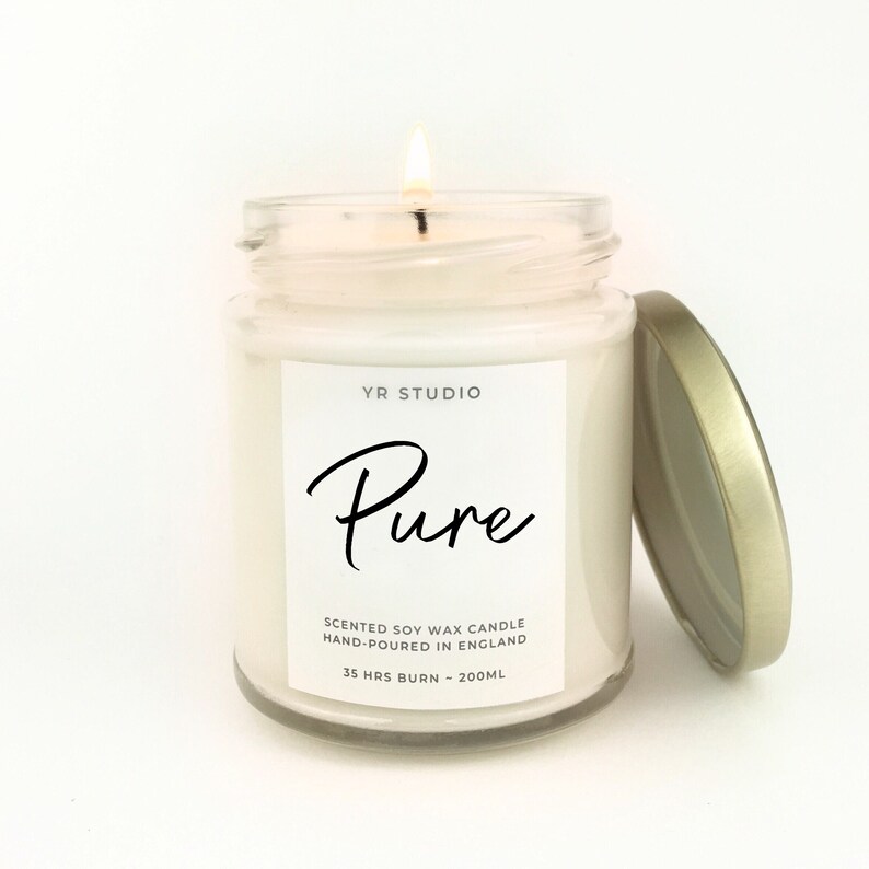 Unscented soy candle in apothecary jar pure natural soy Etsy