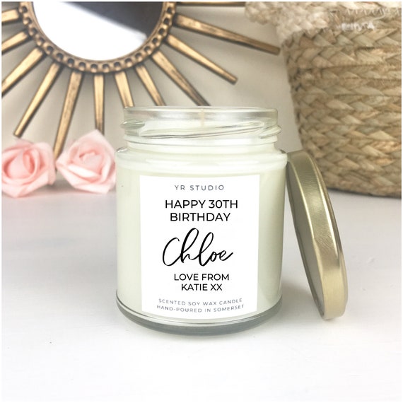 Personalised Friendship Candle 30th Birthday Gift Hug Etsy