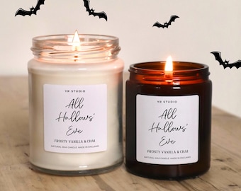 Vela de Halloween, vela de Noche de Brujas, decoración de Halloween, decoración con velas de otoño, vela de otoño, aromas de otoño, vela de YR Studio, estado de ánimo de octubre