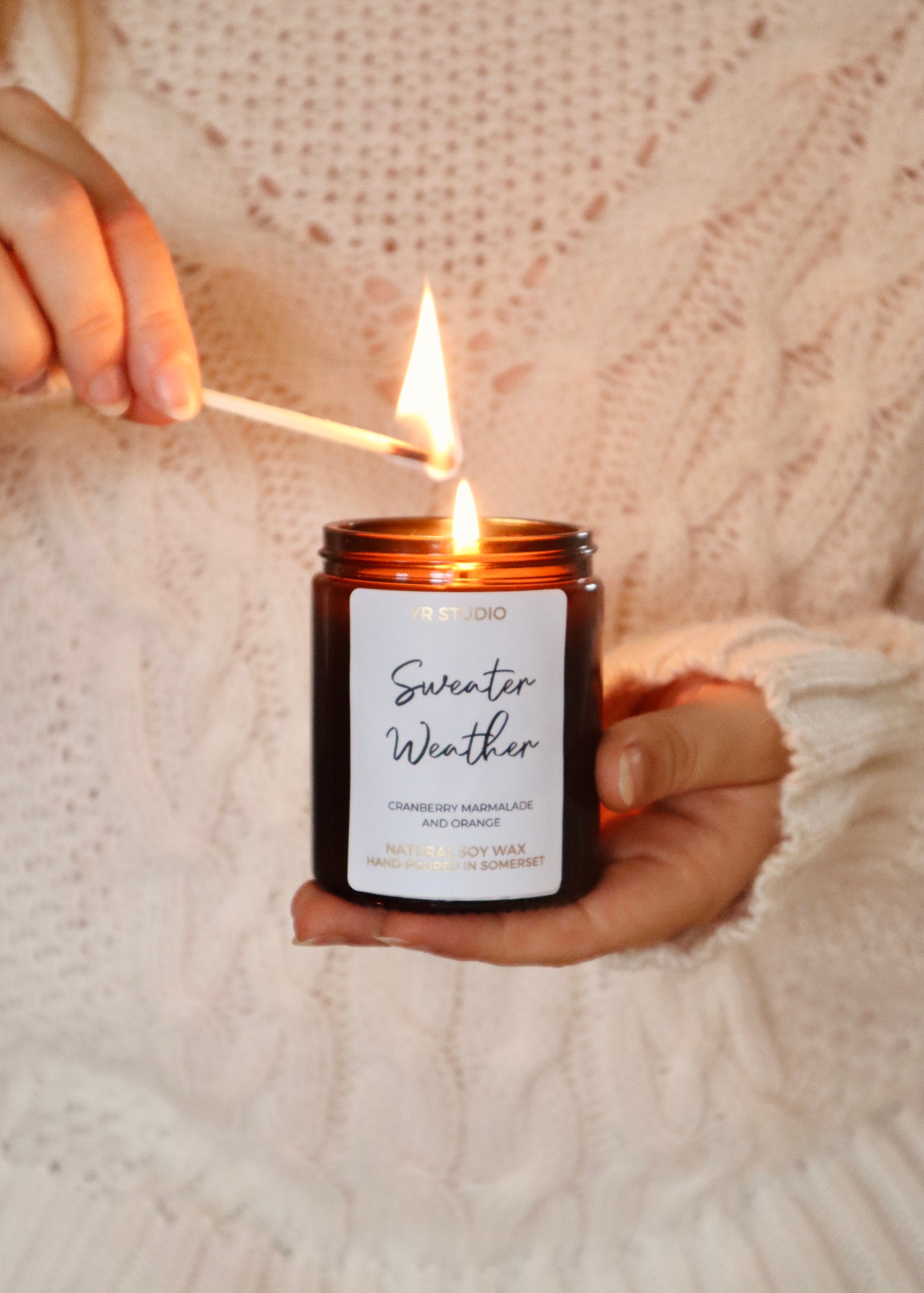 Sweater Weather Candle Cosy Autumn Christmas Candle Fall Etsy
