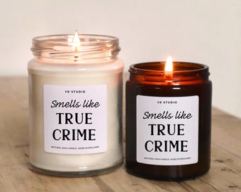 Vela de crímenes reales, regalo divertido para esposa, novia, hermana, mamá, ella, amiga, podcast de asesinatos, libro, programa de televisión, otoño, vela de Halloween