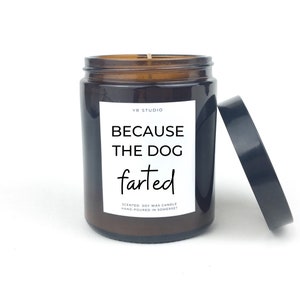 Dog fart candle gift, dog lover gift, funny gift for dog lover, animal lover gift, dog candle, pet candle, funny dog gift imagem 3