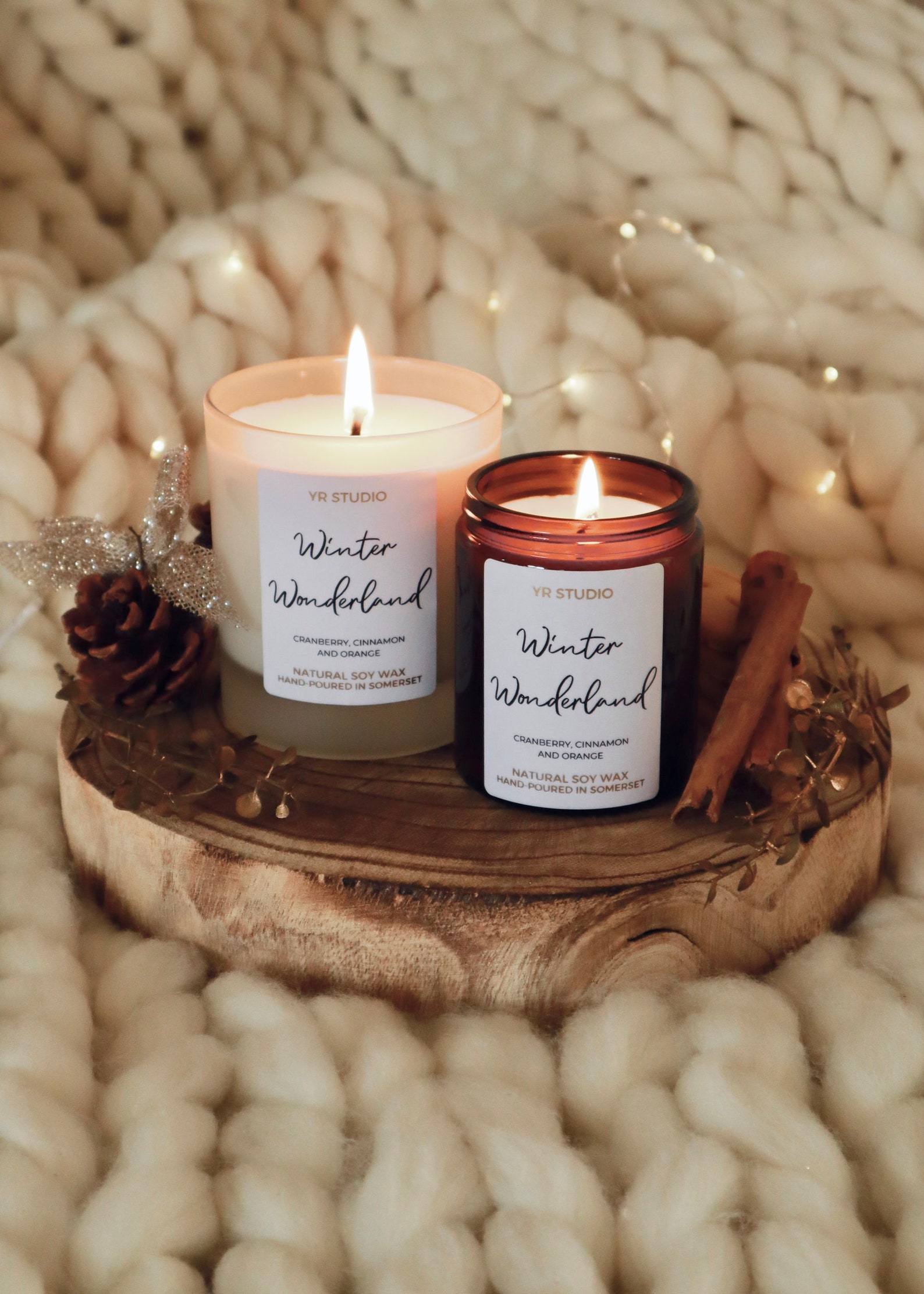 Winter Candle Christmas Candle Gift for Her Cinnamon - Etsy UK