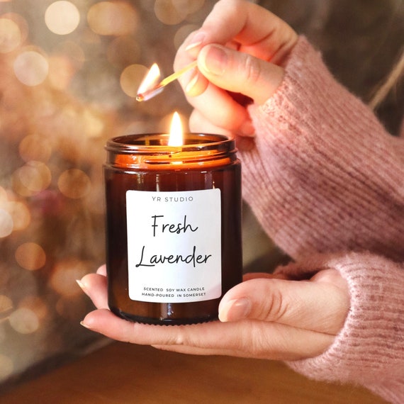Lavender candle, Spring, Summer, Mother's Day soy candle, fresh French lavender candle, scented soy candle, lavender gift box, gift set