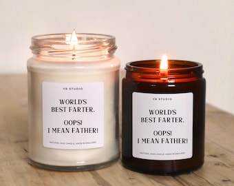 Funny Father's day gift candle, Best farter ever gift for Dad from daughter, son, kids, wife, fart candle for him, 40th, 50th, 60th birthday