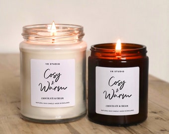 Cosy & warm candle, Autumn candle, Chocolate, Fall, Winter, Hygge, Christmas gift candle, Autumn decor, Cosy bedroom decor, sweater weather