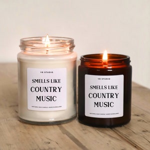 Country Music gift candle, Smells like Country Music gift for country lover, Country Girl, Cowboy, Cowgirl, Country Lover Natural Wax Candle