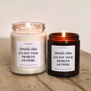 Leaving work gift for colleague, new job gift, retirement candle, smells like its not your problem anymore, funny leaving gift for her, him