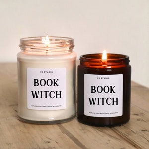 Book Witch Candle, Bookish Literary Character Candle, Book lover Gifts for readers, Witchy decor , Witchy gifts, the wheel of the year gift