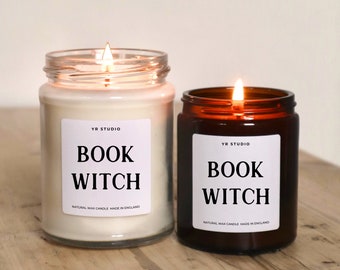 Book Witch Candle, Bookish Literary Character Candle, Book lover Gifts for readers, Witchy decor , Witchy gifts, the wheel of the year gift