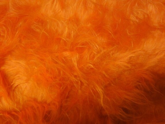 Orange Teddy Long Hair Faux Fur Fabric Etsy